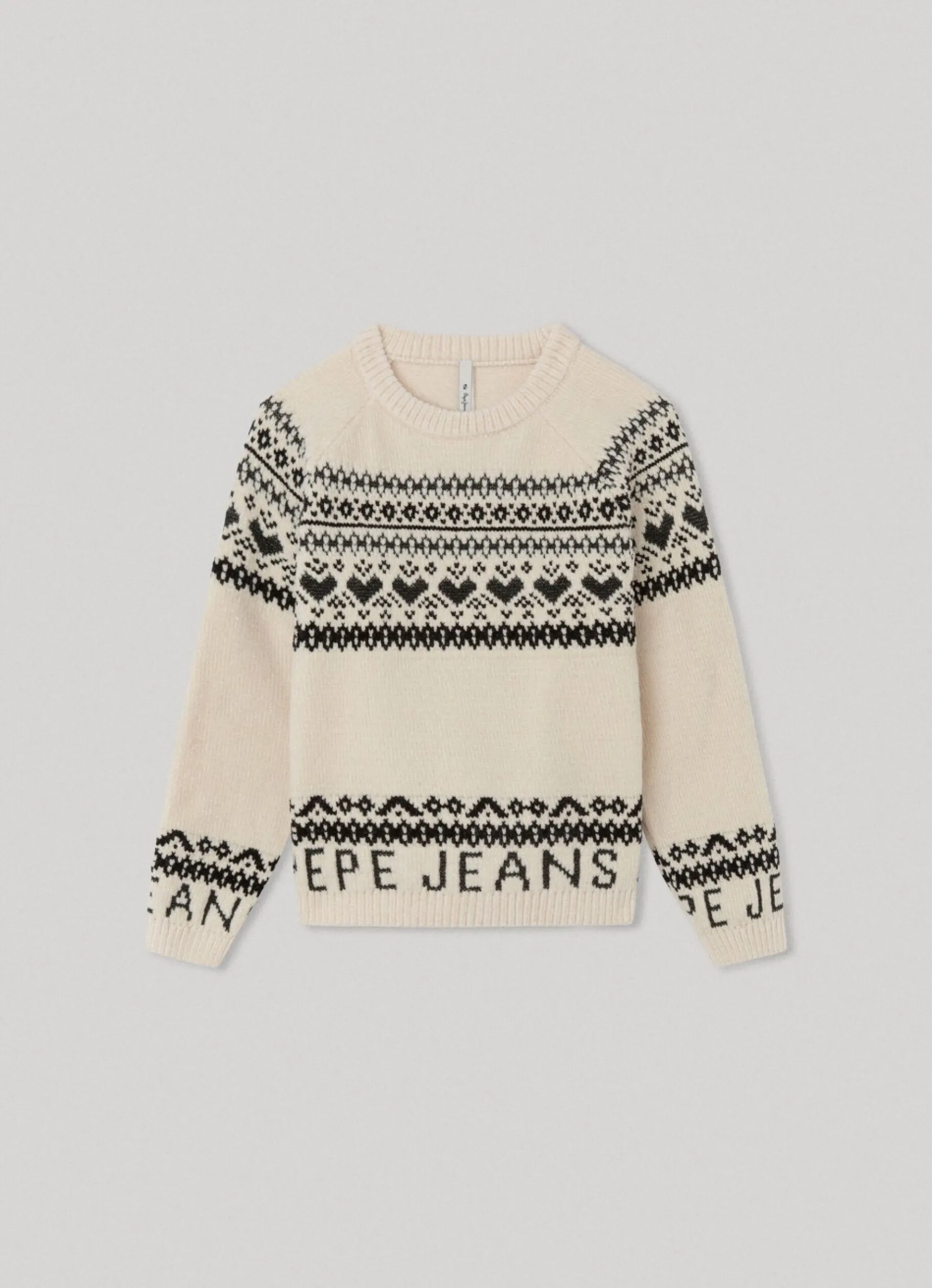 Girl Pepe Jeans Round Neck Jacquard Knit