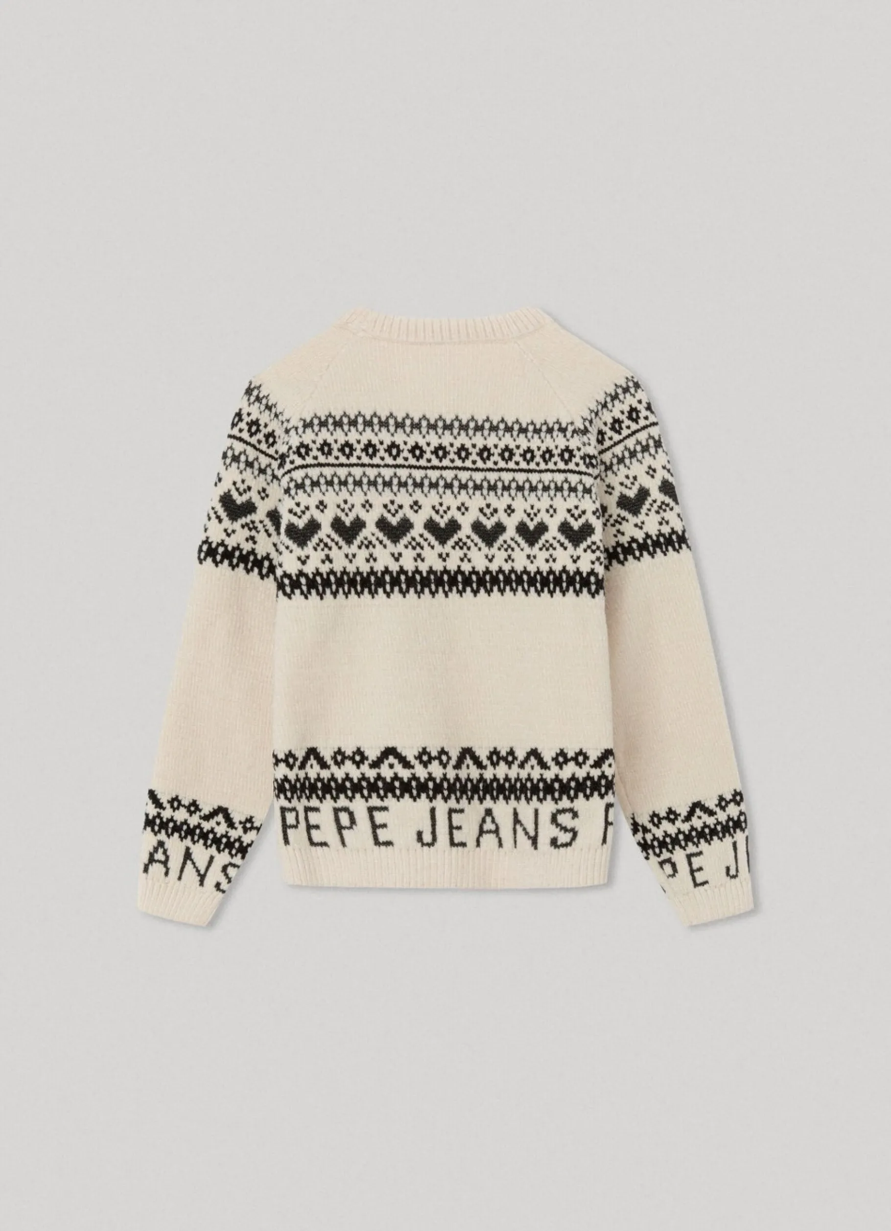 Girl Pepe Jeans Round Neck Jacquard Knit