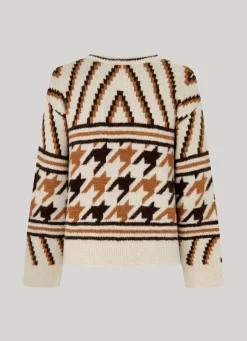 Women Pepe Jeans Round Neck Jacquard Knit
