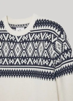 Men Pepe Jeans Round Neck Jacquard Sweatshirt