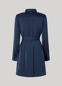 Women Pepe Jeans Satin Button-Up Dress