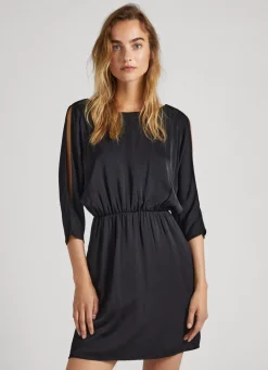 Women Pepe Jeans Satin Dress W/ Batwing Sleeves
