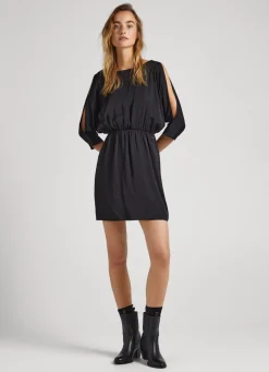 Women Pepe Jeans Satin Dress W/ Batwing Sleeves