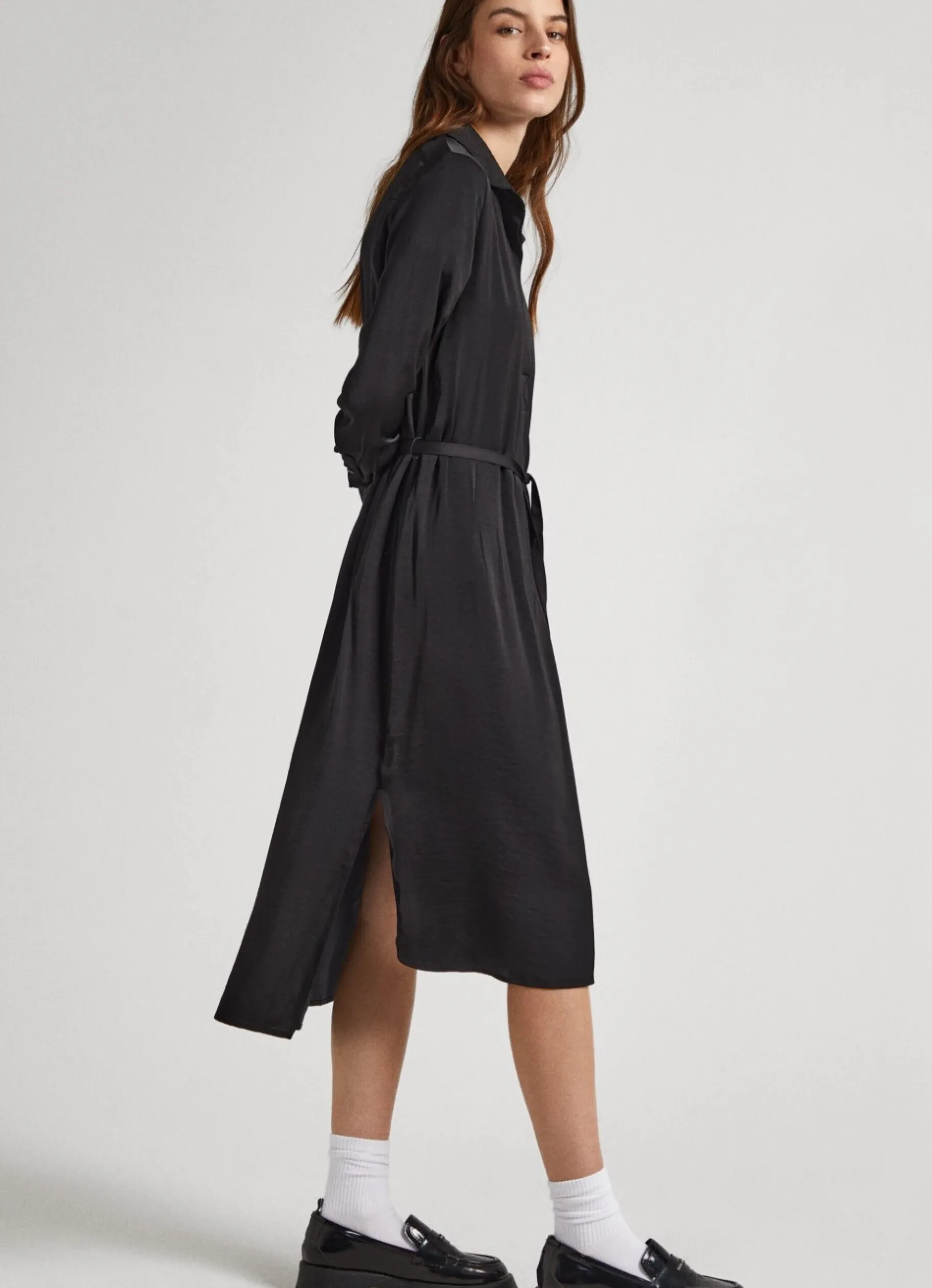 Women Pepe Jeans Satin Shirt Dress