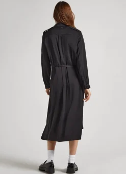 Women Pepe Jeans Satin Shirt Dress
