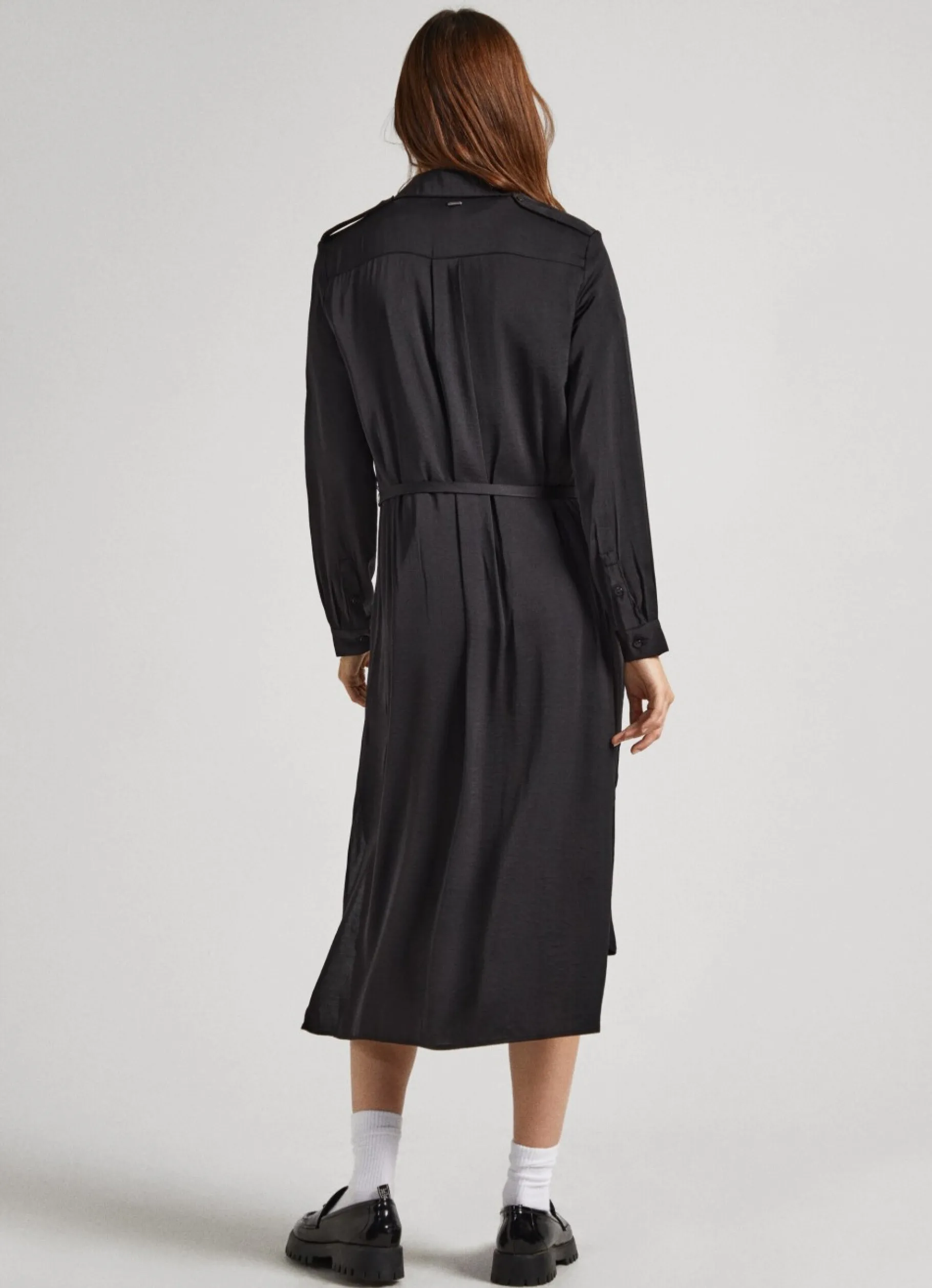 Women Pepe Jeans Satin Shirt Dress