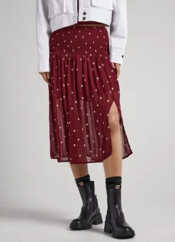Women Pepe Jeans Semi-Transparent Fabric Skirt
