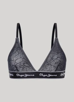 Women Pepe Jeans Semi-Transparent Mesh Bra