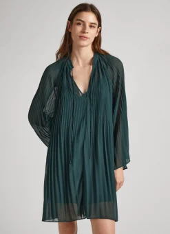 Women Pepe Jeans Short Semi-Sheer Dress