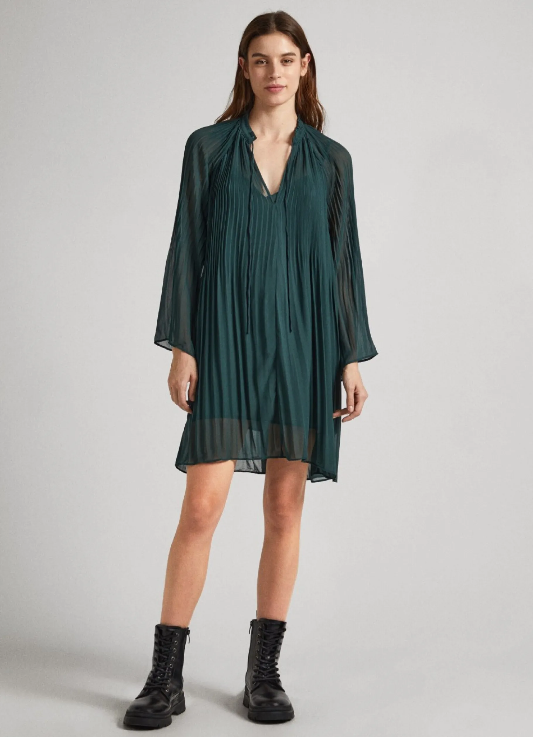 Women Pepe Jeans Short Semi-Sheer Dress