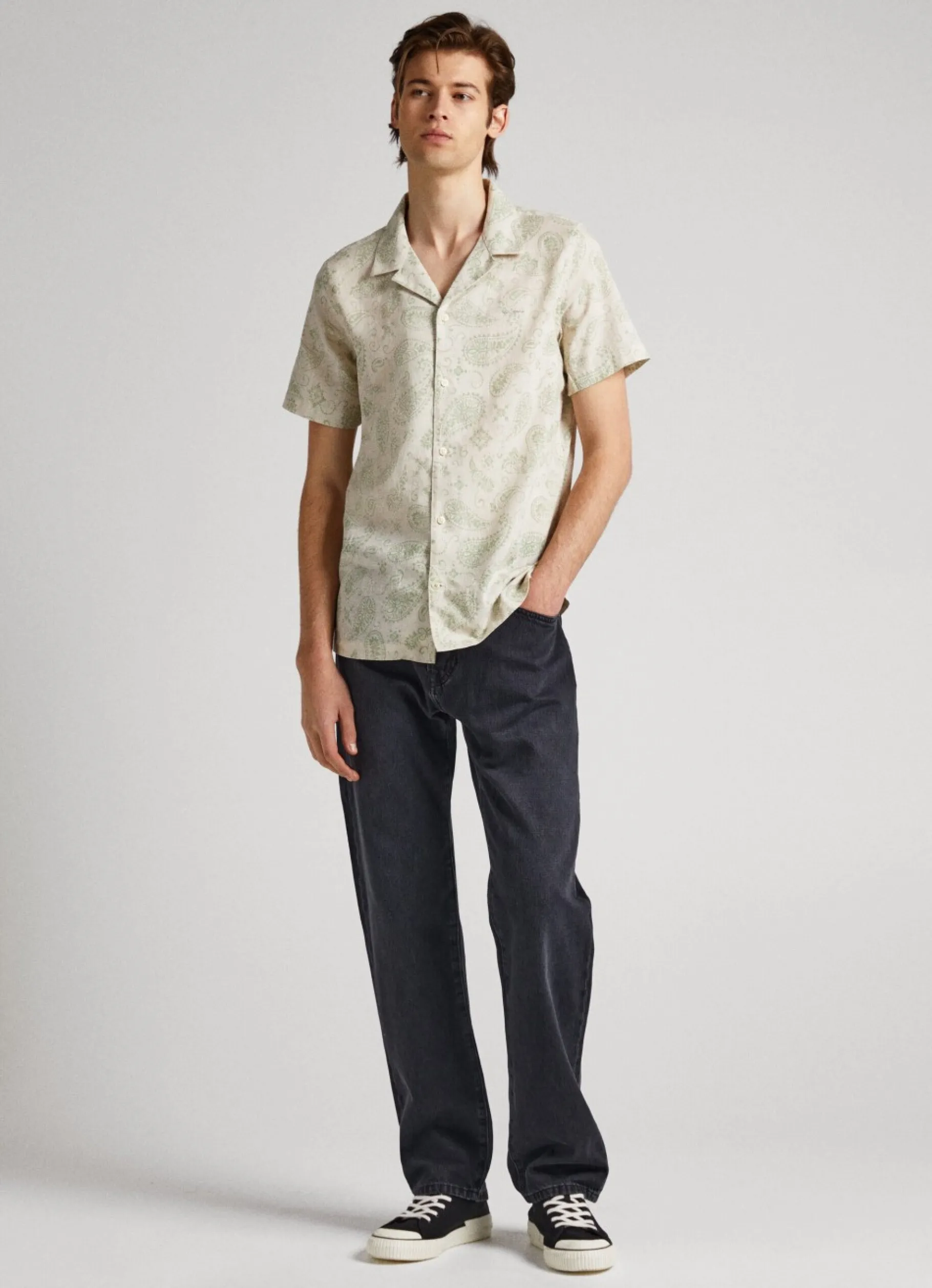 Men Pepe Jeans Short Sleeve Paisley Shirt