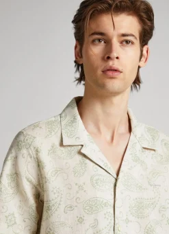 Men Pepe Jeans Short Sleeve Paisley Shirt