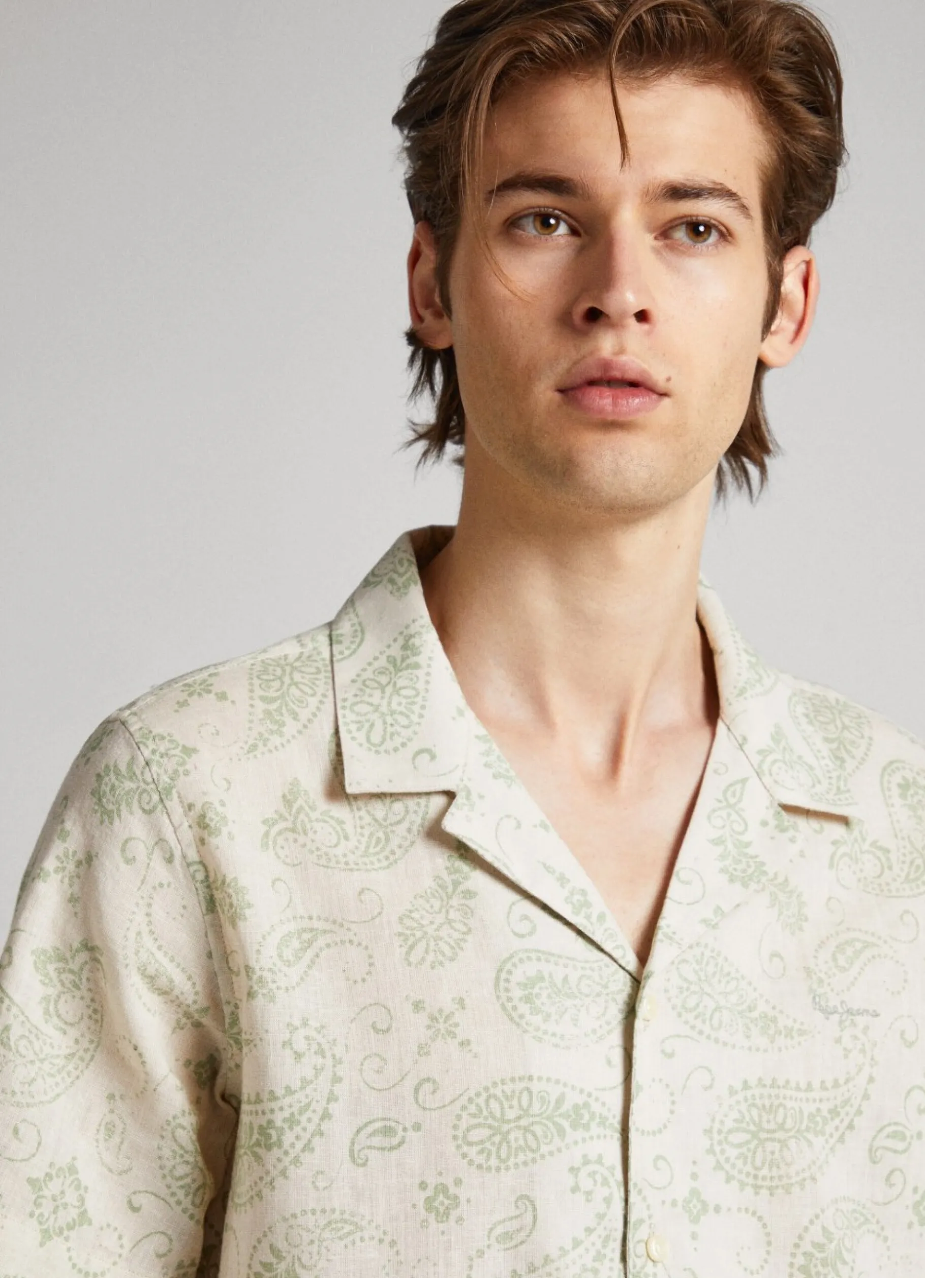 Men Pepe Jeans Short Sleeve Paisley Shirt