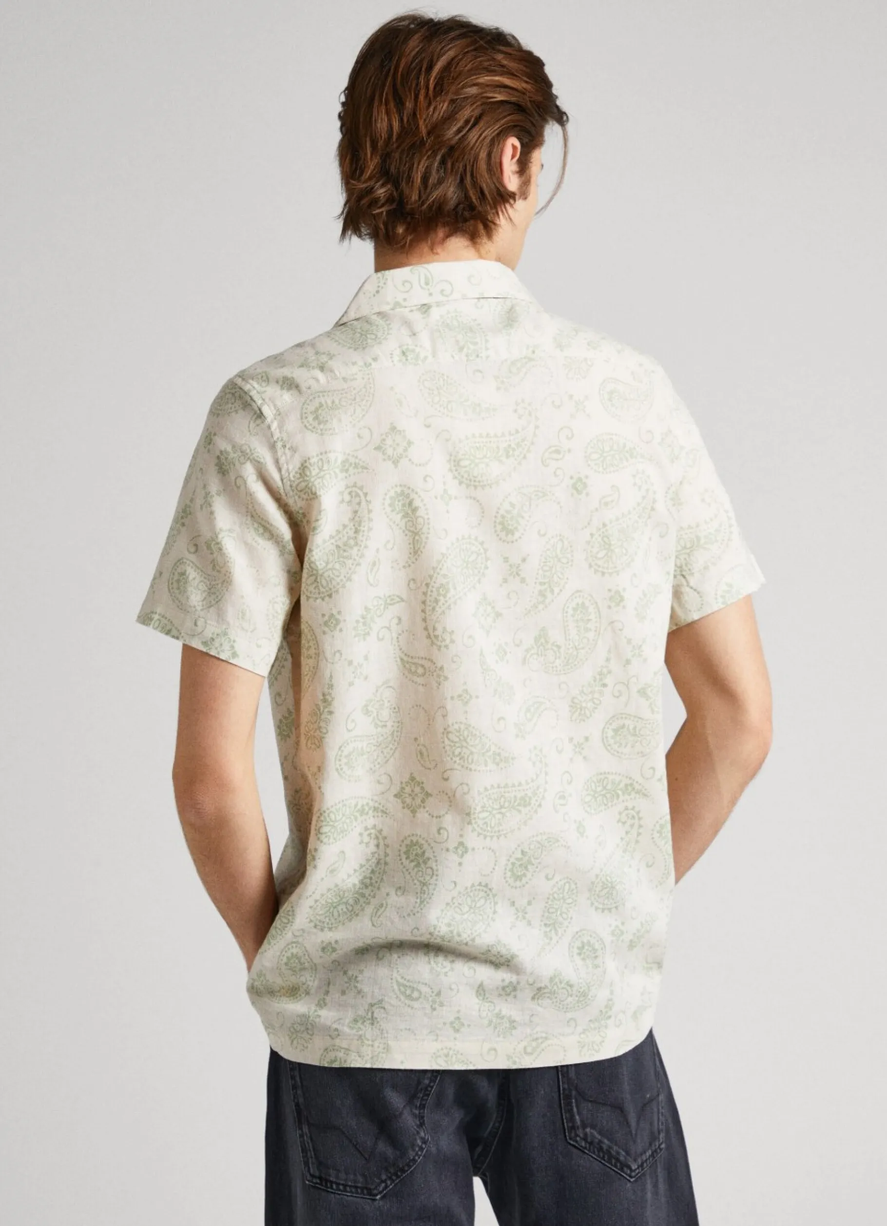 Men Pepe Jeans Short Sleeve Paisley Shirt