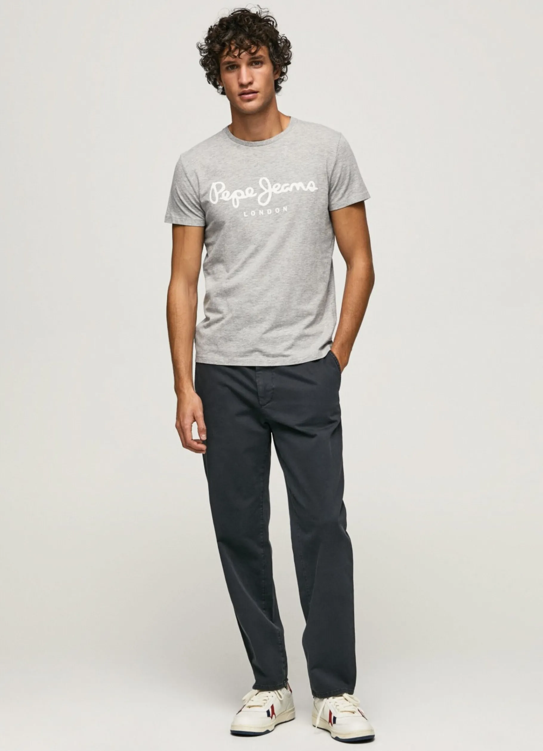 Men Pepe Jeans Short-Sleeved Cotton T-Shirt