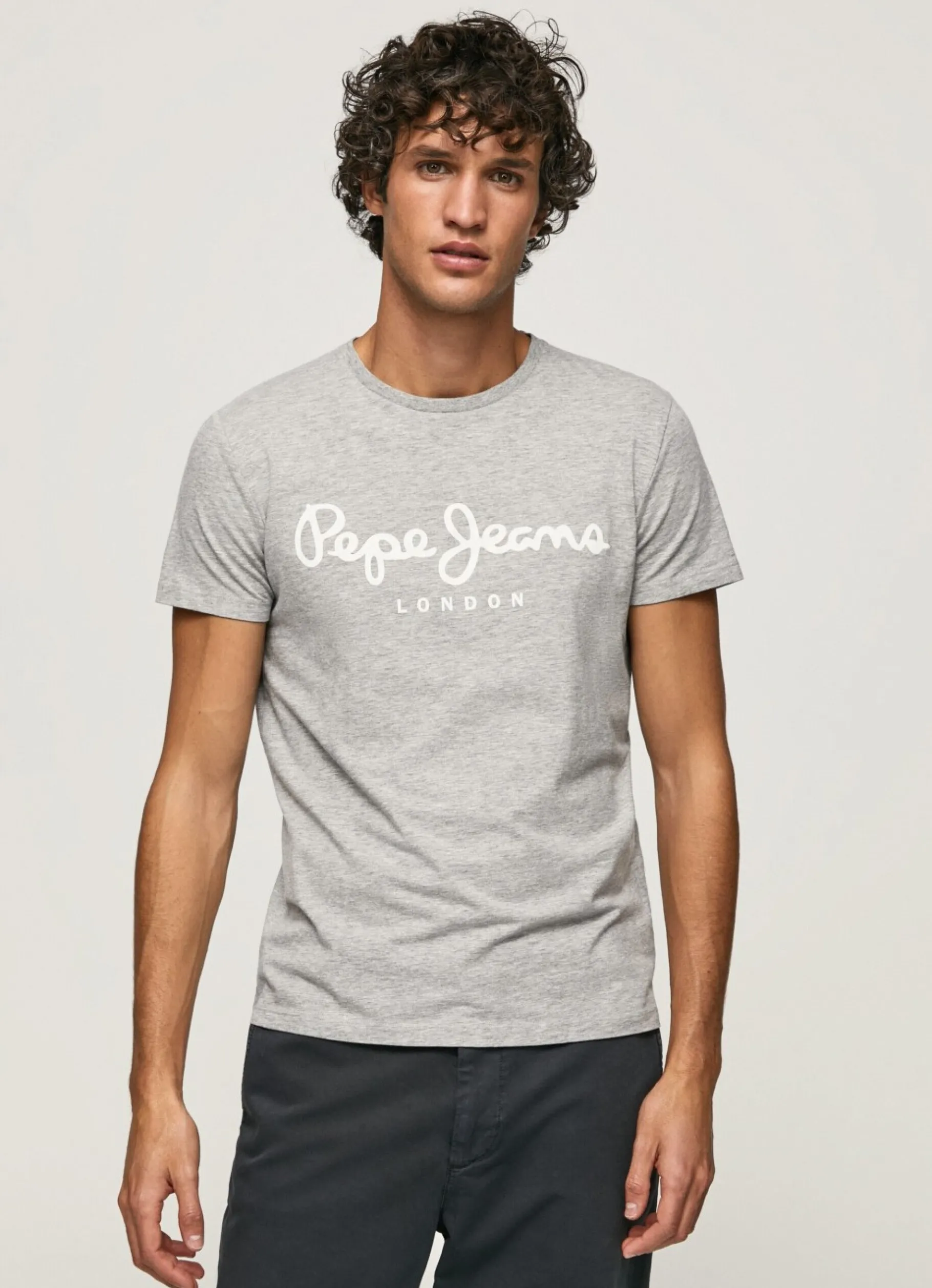 Men Pepe Jeans Short-Sleeved Cotton T-Shirt