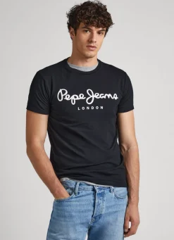 Men Pepe Jeans Short-Sleeved Cotton T-Shirt