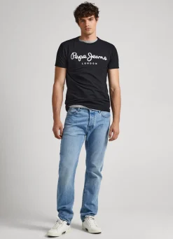 Men Pepe Jeans Short-Sleeved Cotton T-Shirt