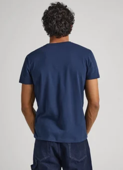 Men Pepe Jeans Short-Sleeved Cotton T-Shirt