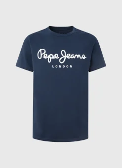Men Pepe Jeans Short-Sleeved Cotton T-Shirt