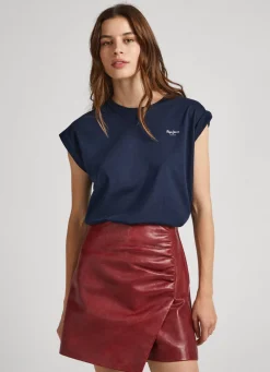Women Pepe Jeans Sleeveless T-Shirt With Printed Logo
