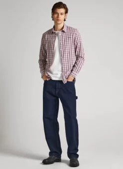 Men Pepe Jeans Slim Fit Poplin Check Shirt