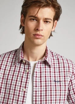Men Pepe Jeans Slim Fit Poplin Check Shirt