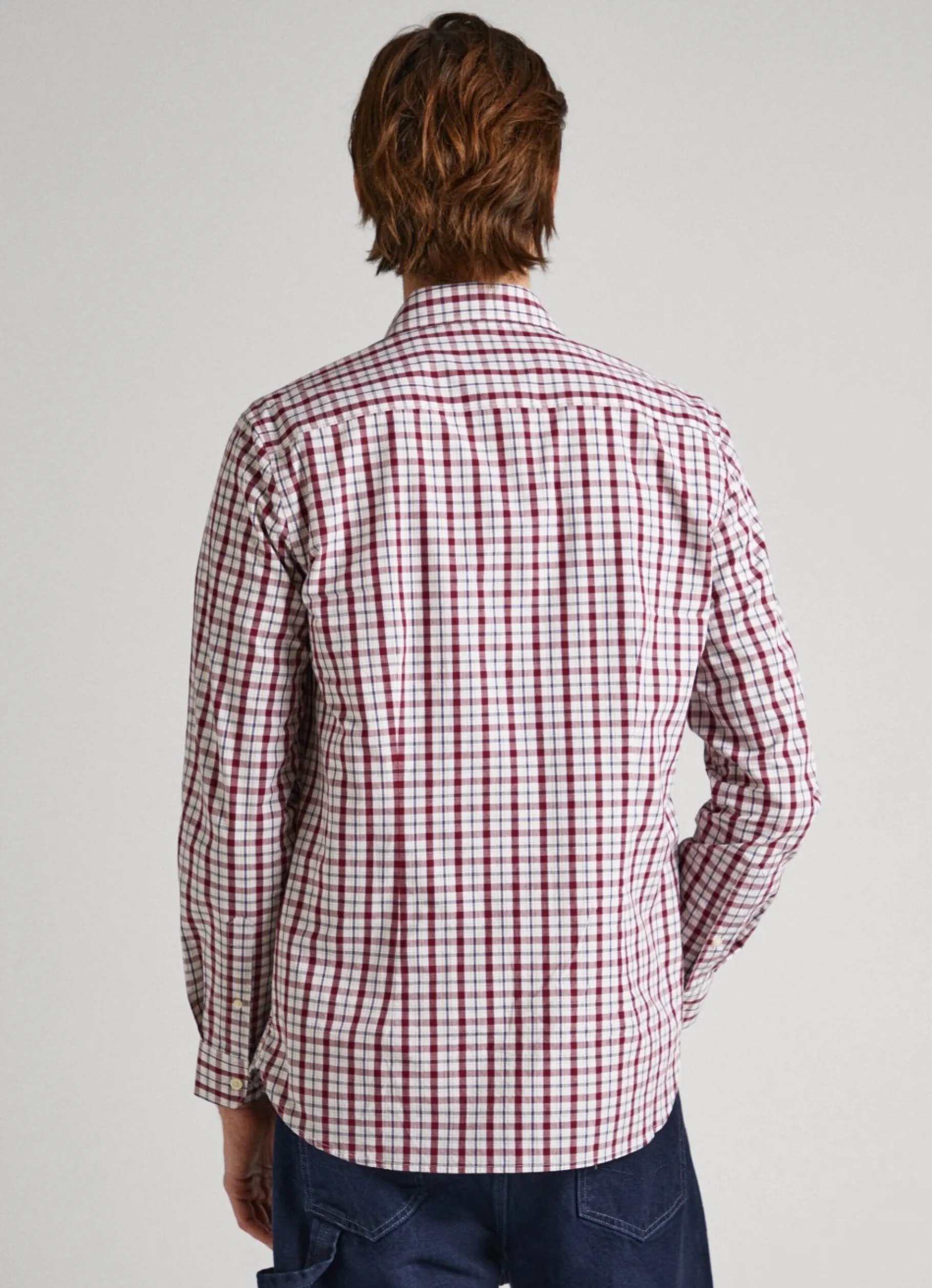 Men Pepe Jeans Slim Fit Poplin Check Shirt