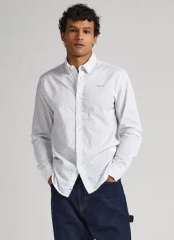 Men Pepe Jeans Slim Fit Poplin Shirt