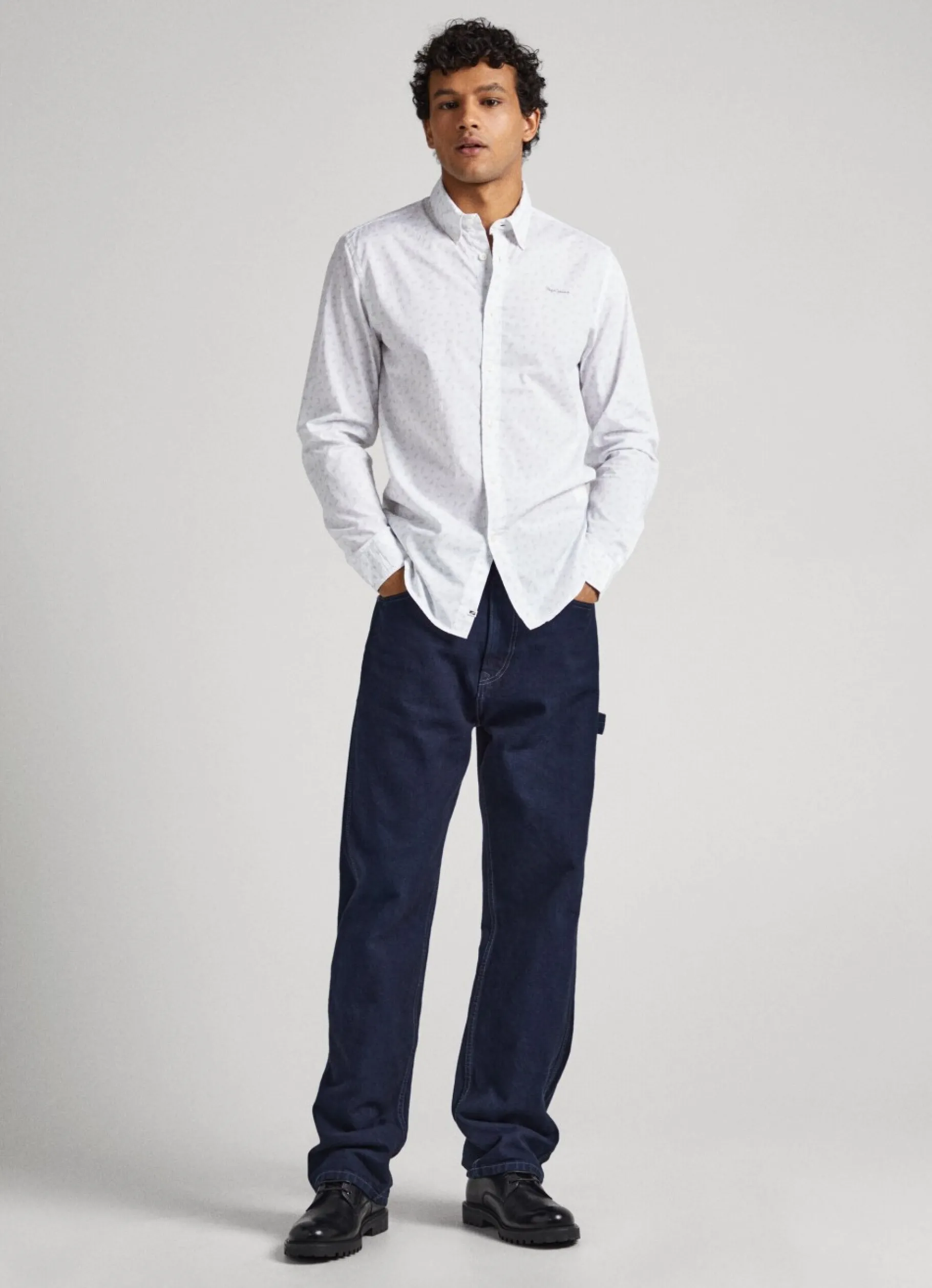 Men Pepe Jeans Slim Fit Poplin Shirt