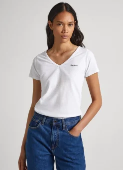 Women Pepe Jeans Slim Fit V-Neck T-Shirt