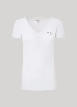 Women Pepe Jeans Slim Fit V-Neck T-Shirt
