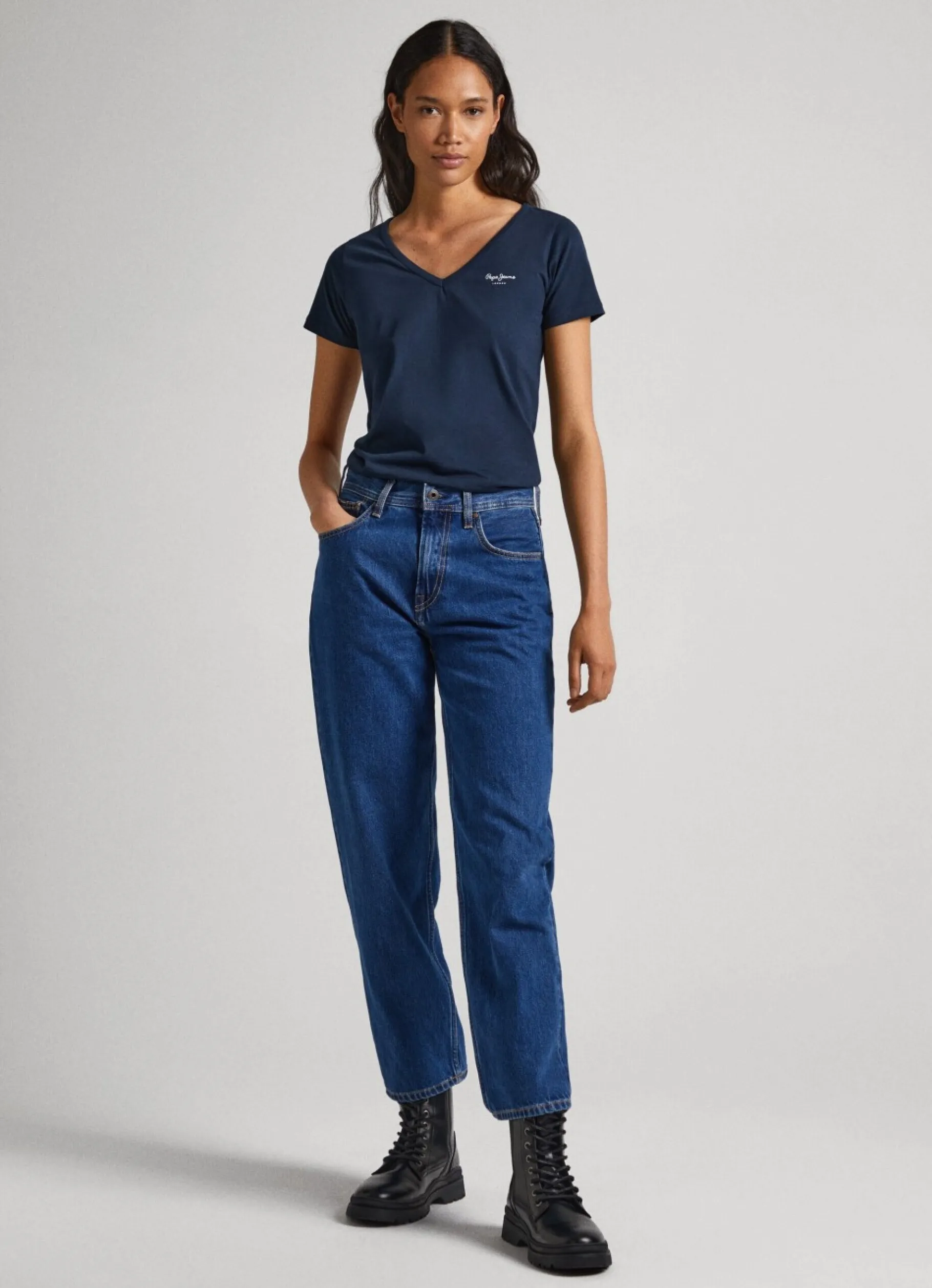 Women Pepe Jeans Slim Fit V-Neck T-Shirt