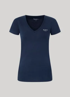 Women Pepe Jeans Slim Fit V-Neck T-Shirt