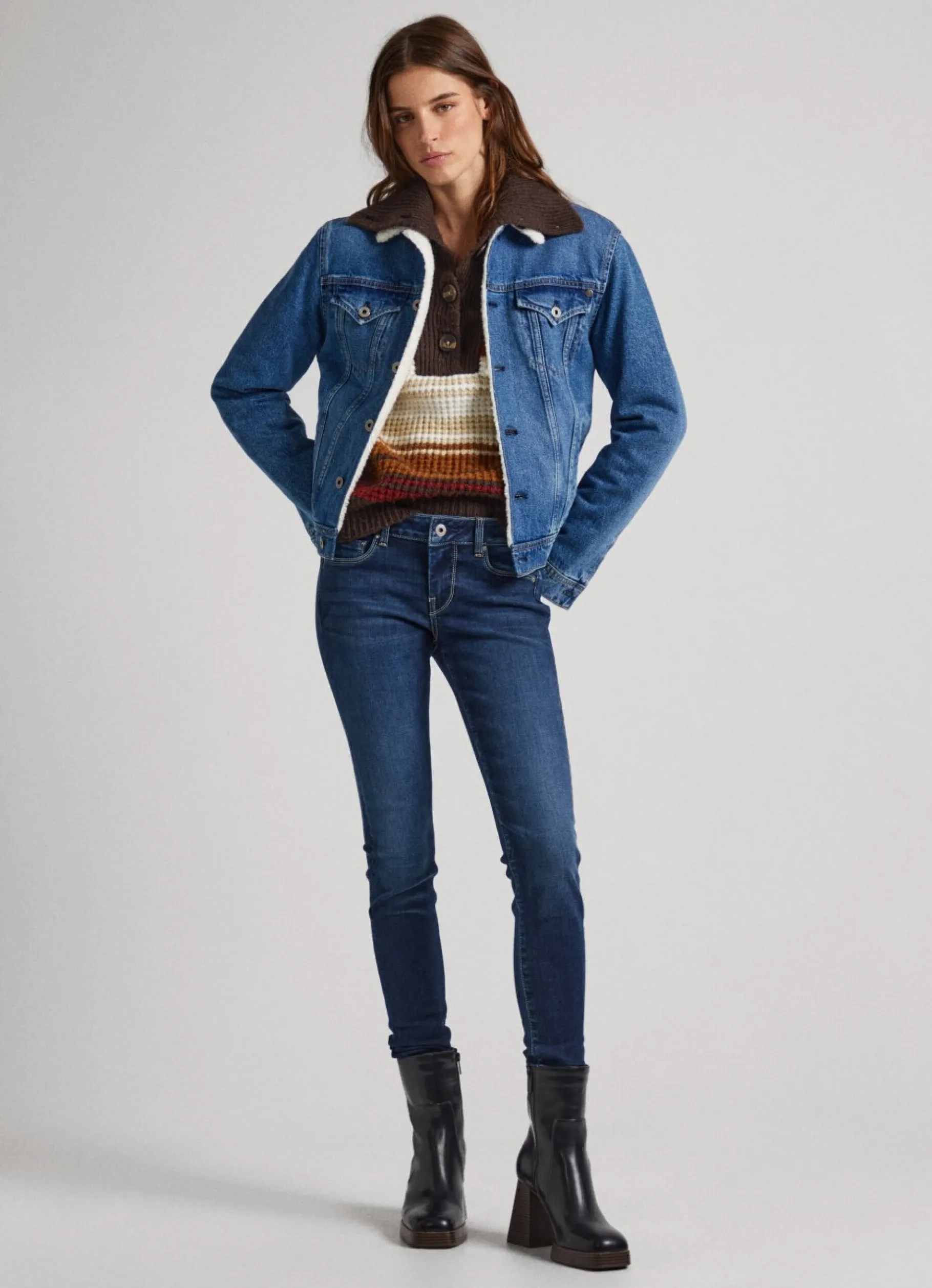 Women Pepe Jeans Soho Skinny Fit Mid-Rise Jeans