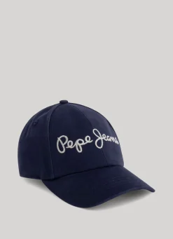 Boy Pepe Jeans Solid Colour Cap With Embroidered Logo