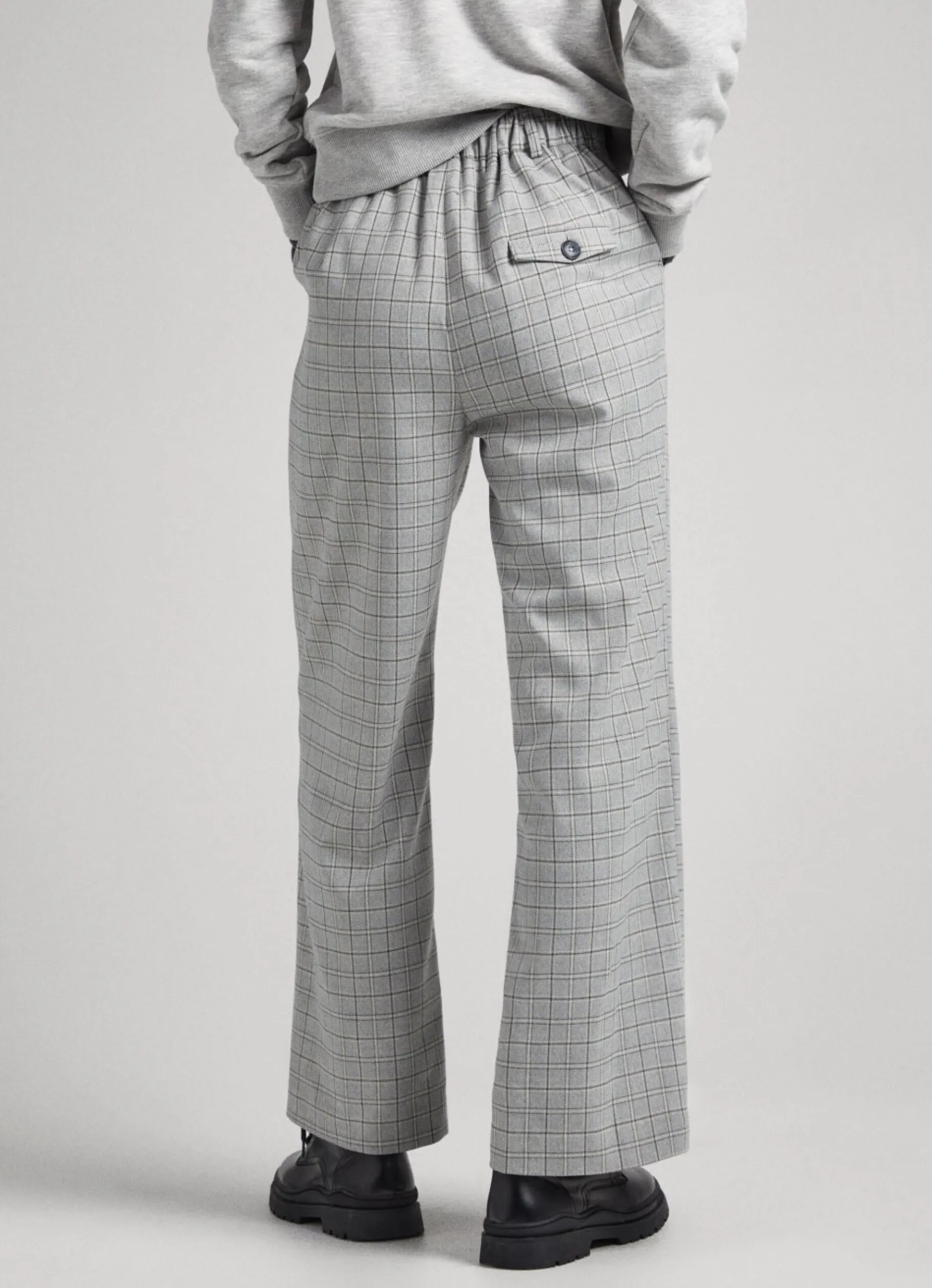 Women Pepe Jeans Straight Checked Trousers