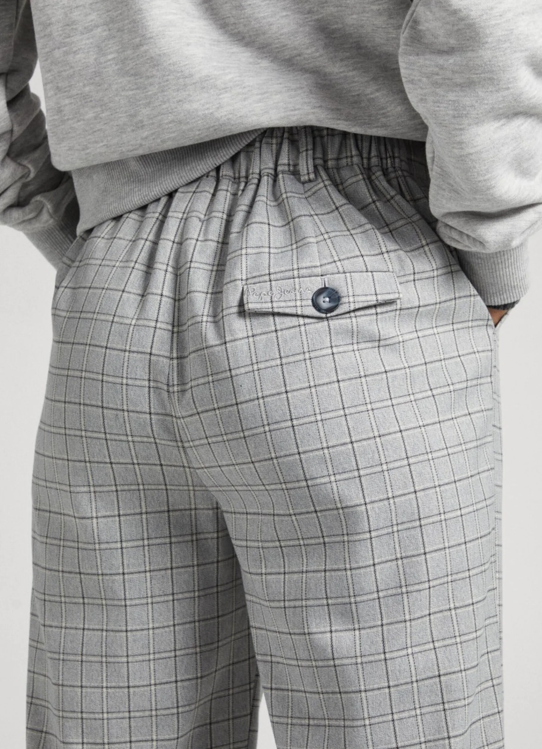 Women Pepe Jeans Straight Checked Trousers