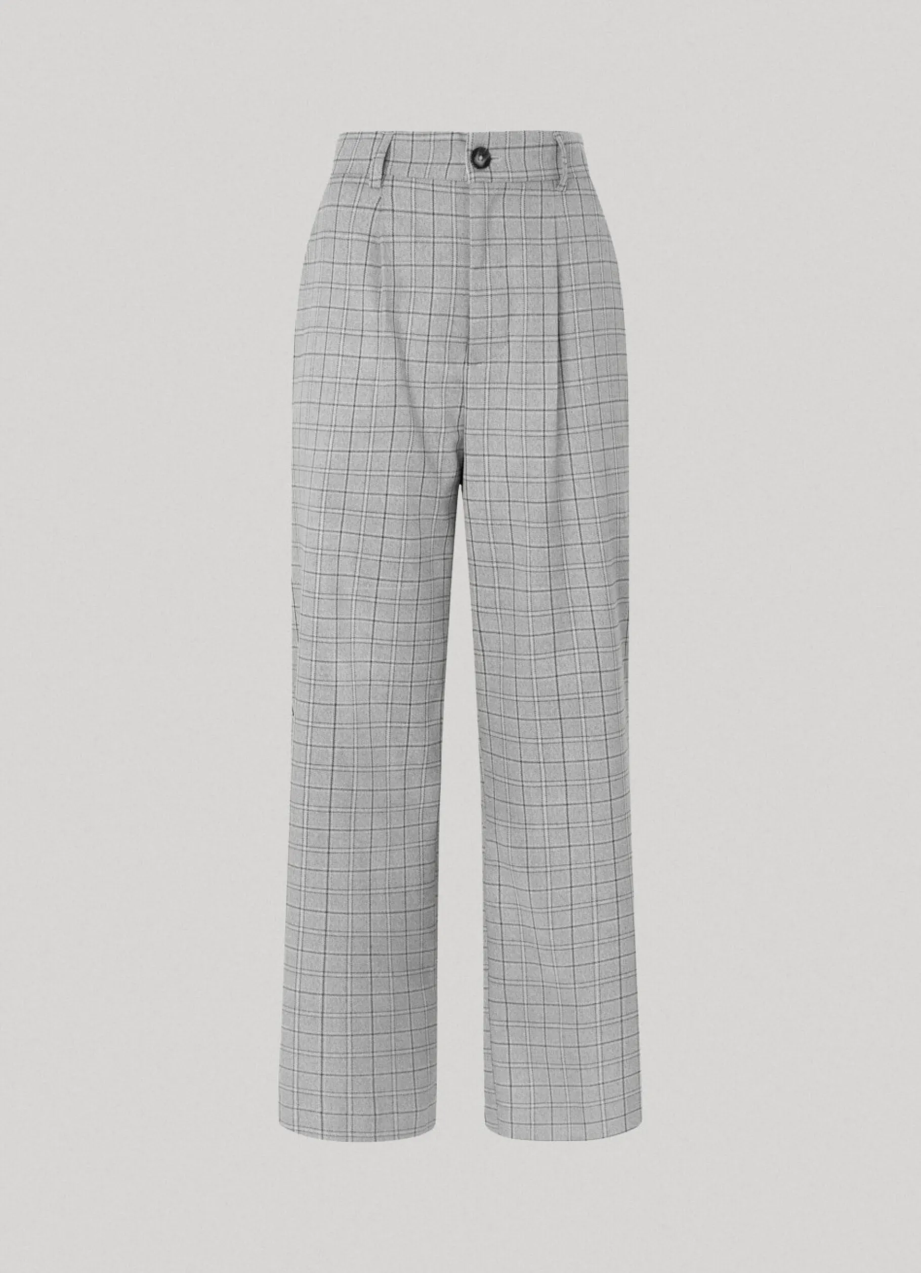 Women Pepe Jeans Straight Checked Trousers
