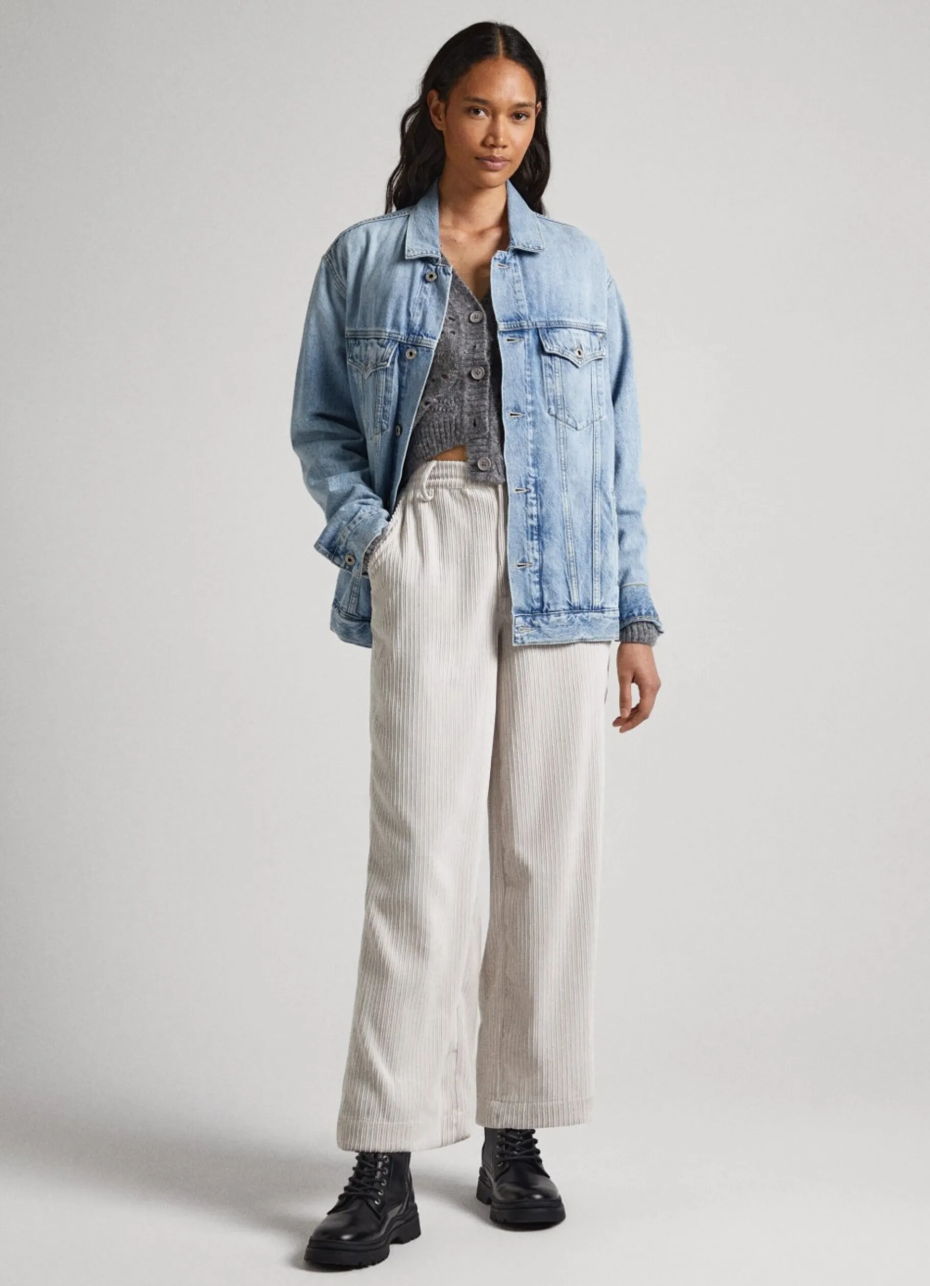 Women Pepe Jeans Straight Corduroy Trousers
