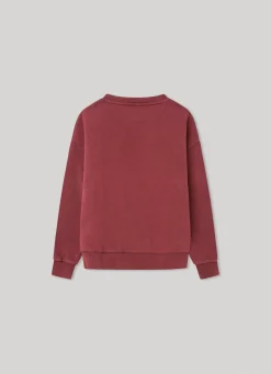 Girl Pepe Jeans Strass Logo Cotton Sweatshirt