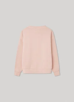 Girl Pepe Jeans Strass Logo Cotton Sweatshirt