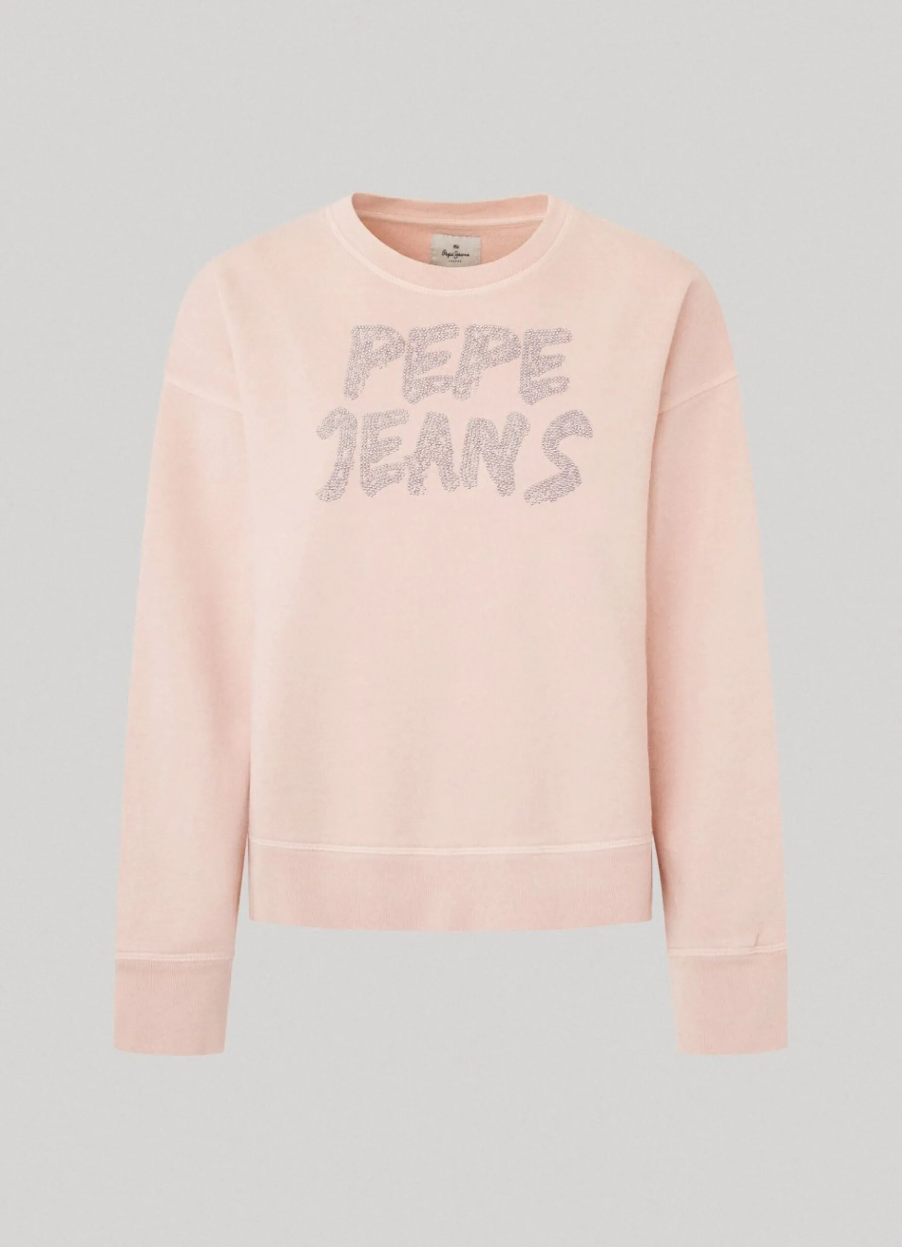 Women Pepe Jeans Strass Logo Cotton Sweatshirt