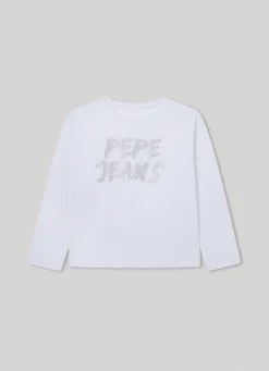 Girl Pepe Jeans Strass Logo T-Shirt
