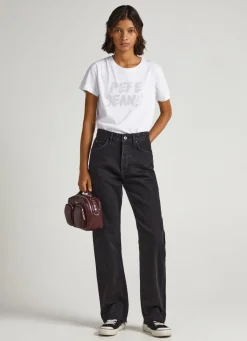 Women Pepe Jeans Strass Logo T-Shirt