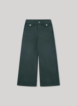 Girl Pepe Jeans Stretch Twill Palazzo Trousers