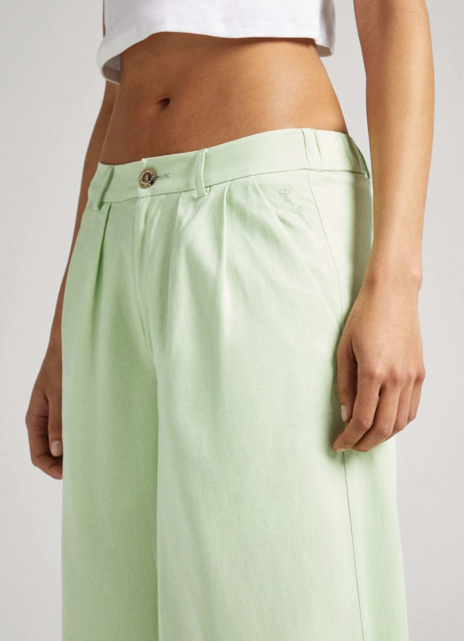 Women Pepe Jeans Stretch Twill Palazzo Trousers