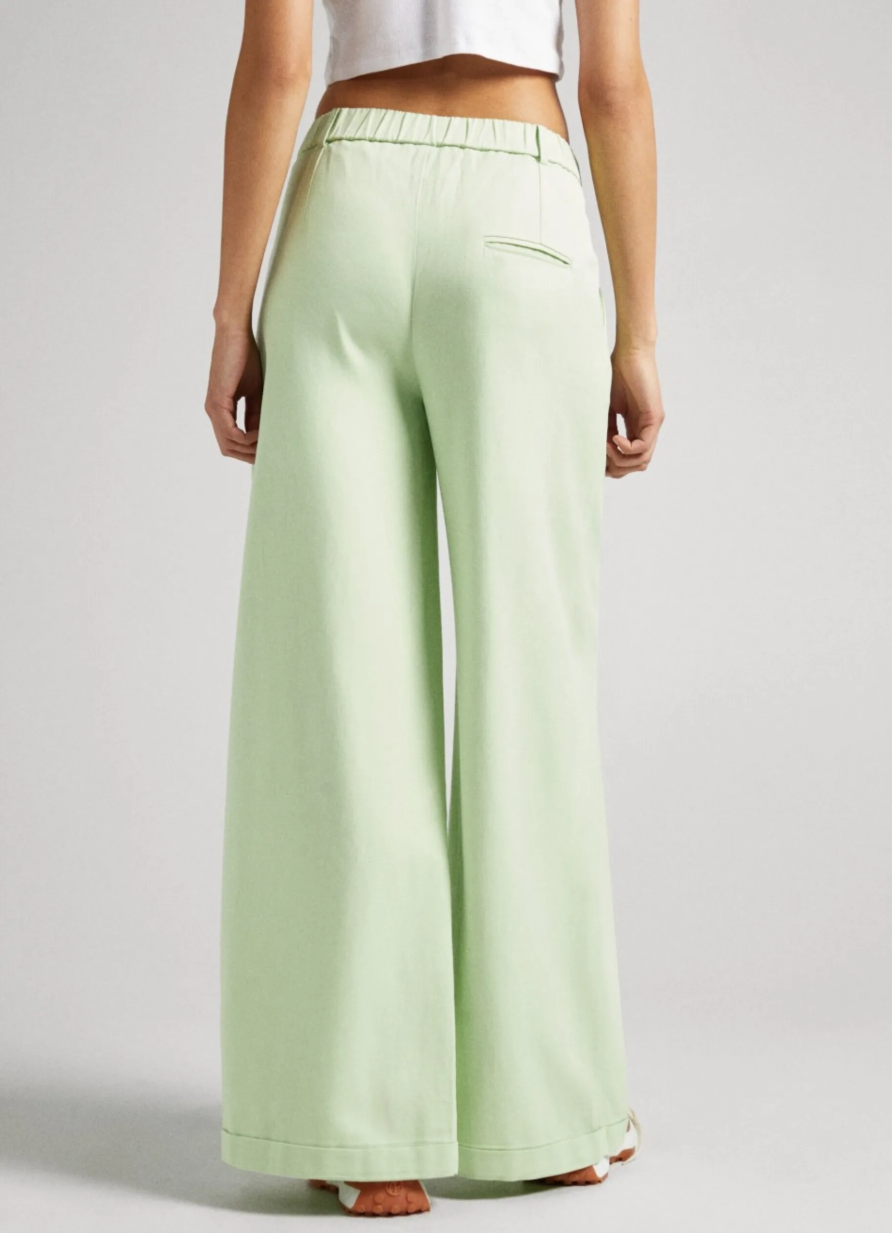 Women Pepe Jeans Stretch Twill Palazzo Trousers