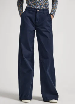 Women Pepe Jeans Stretch Twill Palazzo Trousers
