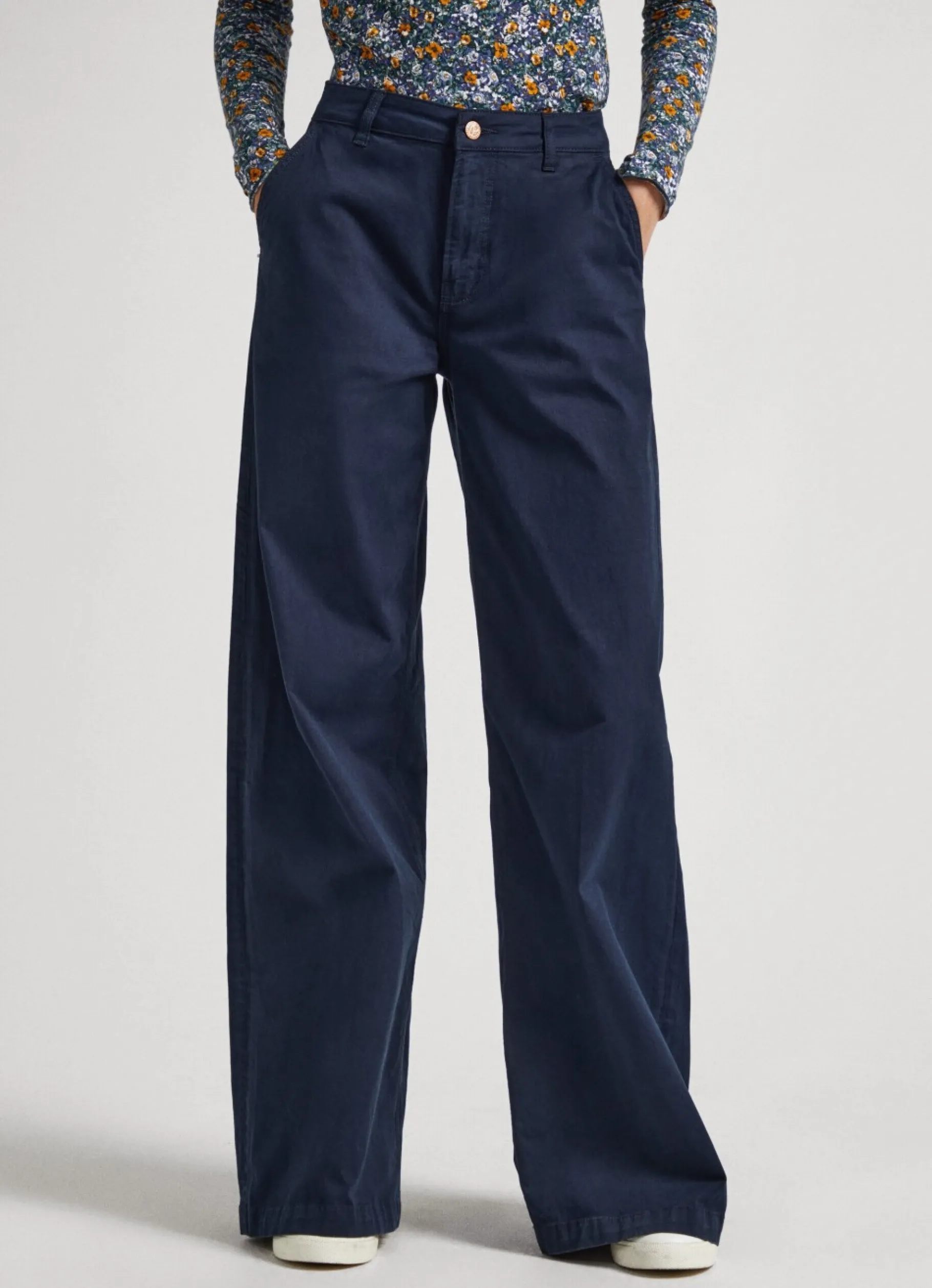 Women Pepe Jeans Stretch Twill Palazzo Trousers